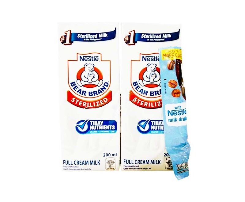 Nestlé Bear Brand Sterilized Full Cream Milk 200mL + Free Nestlé Creamy White Complete Coffee