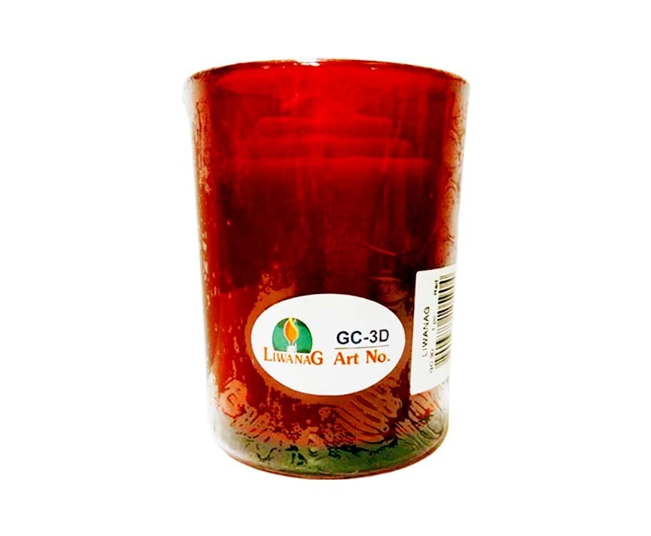 Liwanag Glass Candle 3D Plain Red