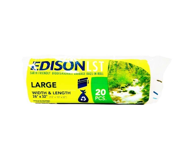 Edison LST Earth Friendly Biodegradable Garbage Bags in Roll (Transparent Bags) Large 20 Pieces