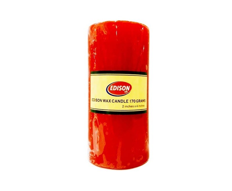 Edison Wax Candle Red 170g (2 inches x 4 inches)