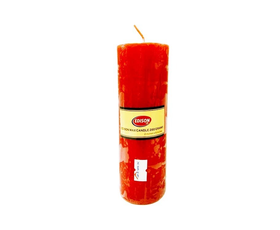 Edison Wax Candle Red 260g (2 inches x 6 inches)