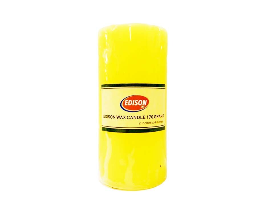 Edison Wax Candle Yellow 170g (2 inches x 4 inches)