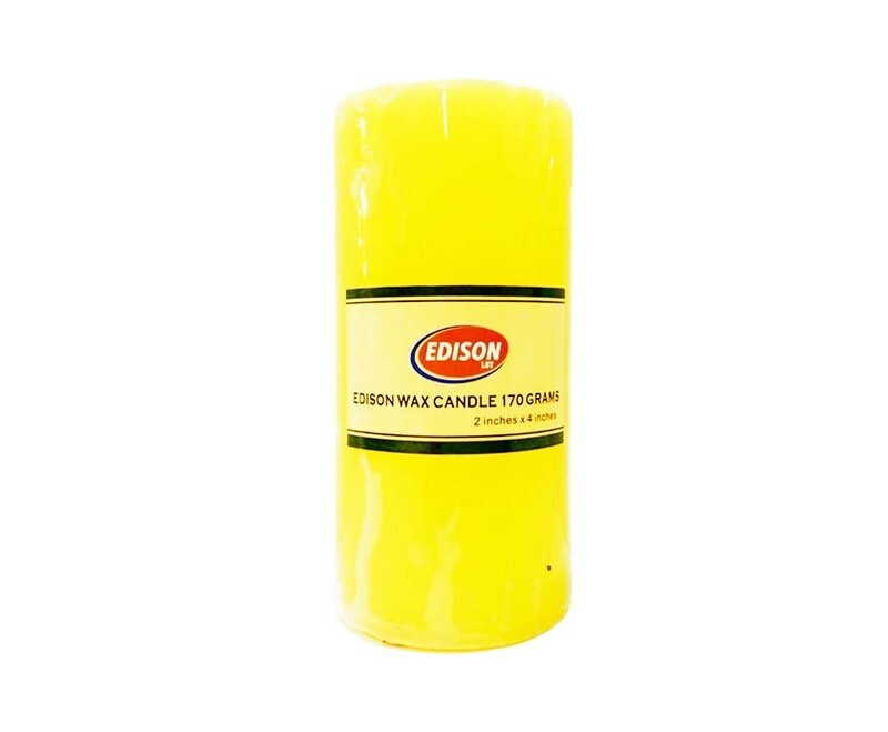 Edison Wax Candle Yellow 170g (2 inches x 4 inches)