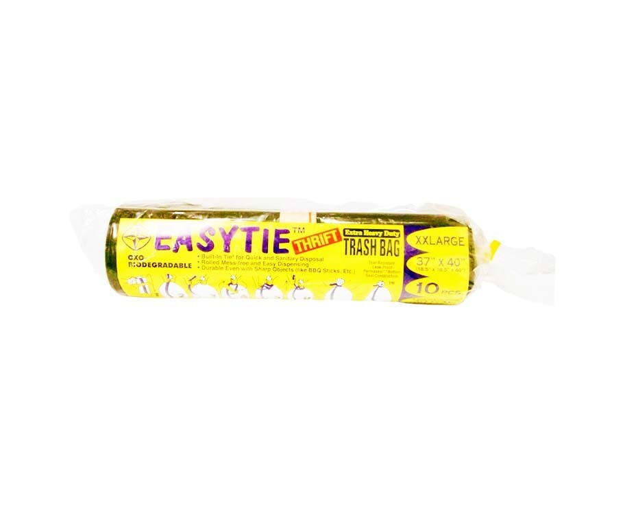 Easytie Thrift Extra Heavy Duty Trash Bag XXL Black 10 Pieces