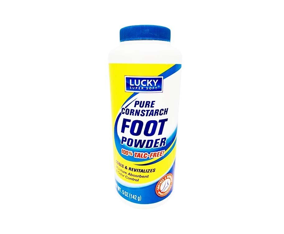Lucky Superior Soft Pure Cornstarch Foot Powder 100% Talc-Free 142g