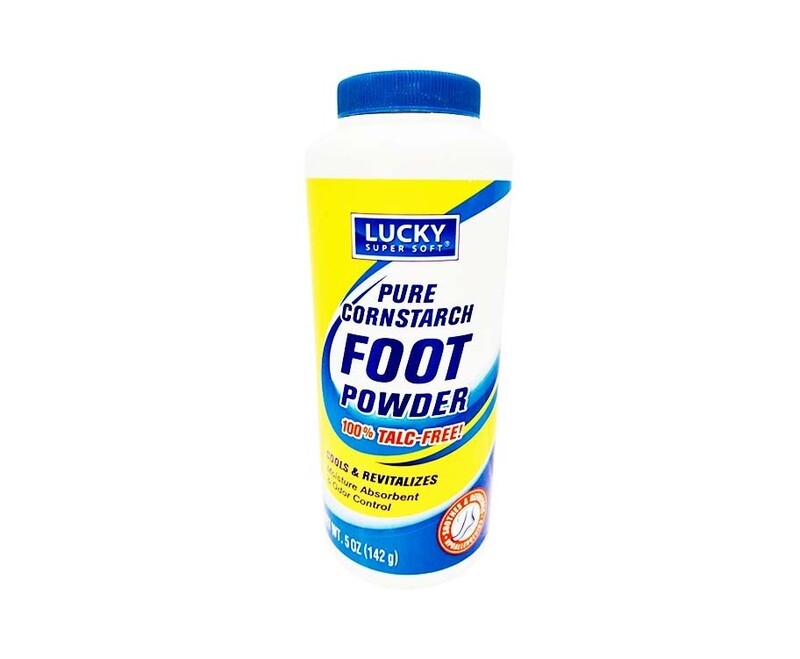 Lucky Superior Soft Pure Cornstarch Foot Powder 100% Talc-Free 142g