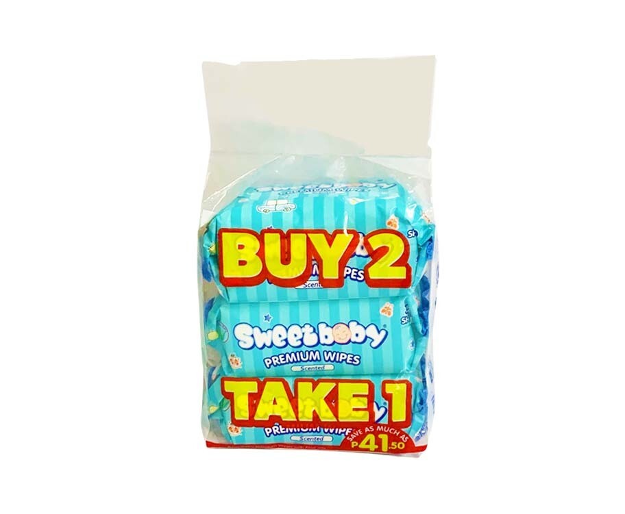 Quanta Sweetbaby Premium Wipes Scented (3 Packs x 30 sheets)