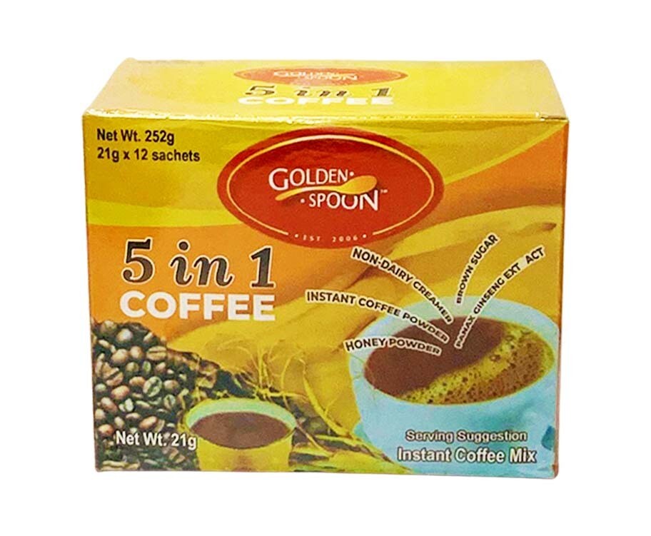 Seamaxx Golden Spoon 5-in-1 Coffee Instant Coffee Mix (12 Packs x 21g)