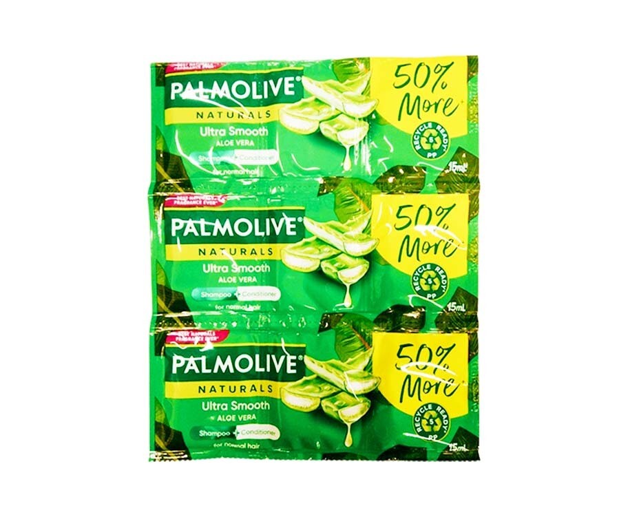 Palmolive Naturals Ultra Smooth Aloe Vera Shampoo + Conditioner (6 Packs x 15mL)