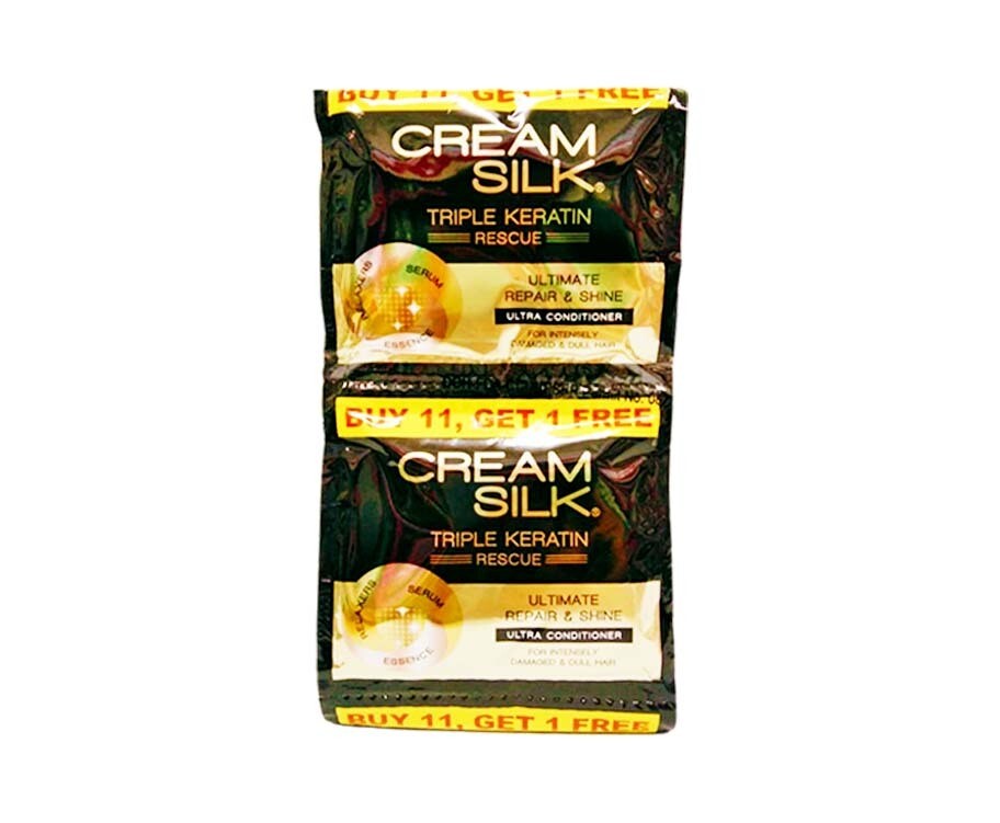 Cream Silk Triple Keratin Rescue Ultimate Repair &amp; Shine Ultra Conditioner (11+1 Packs x 10mL)