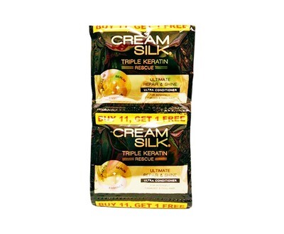 Cream Silk Triple Keratin Rescue Ultimate Repair & Shine Ultra Conditioner (11+1 Packs x 10mL)