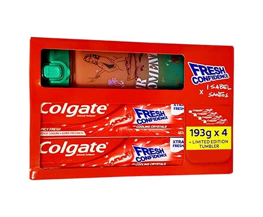 Colgate Fresh Confidence with Cooling Crystals (4 Packs x 193g) + Limited Edition Tumbler