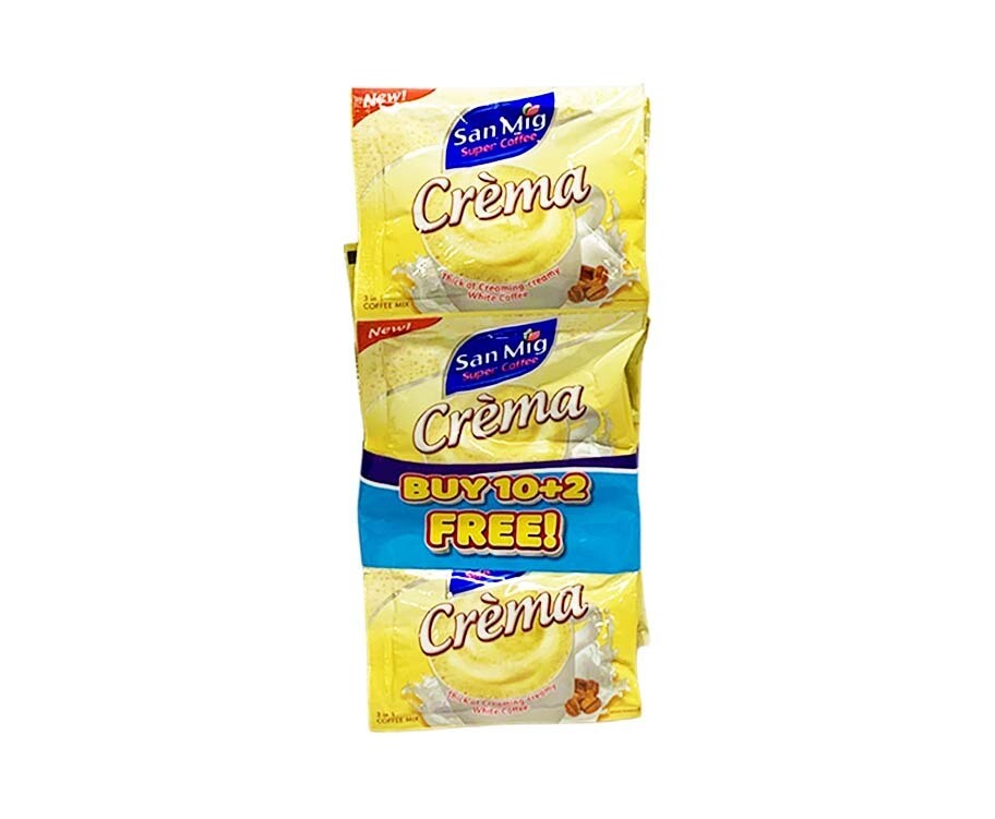 San Mig Super Coffee Crema 3-in-1 Coffee Mix (10+2 Packs x 25g)