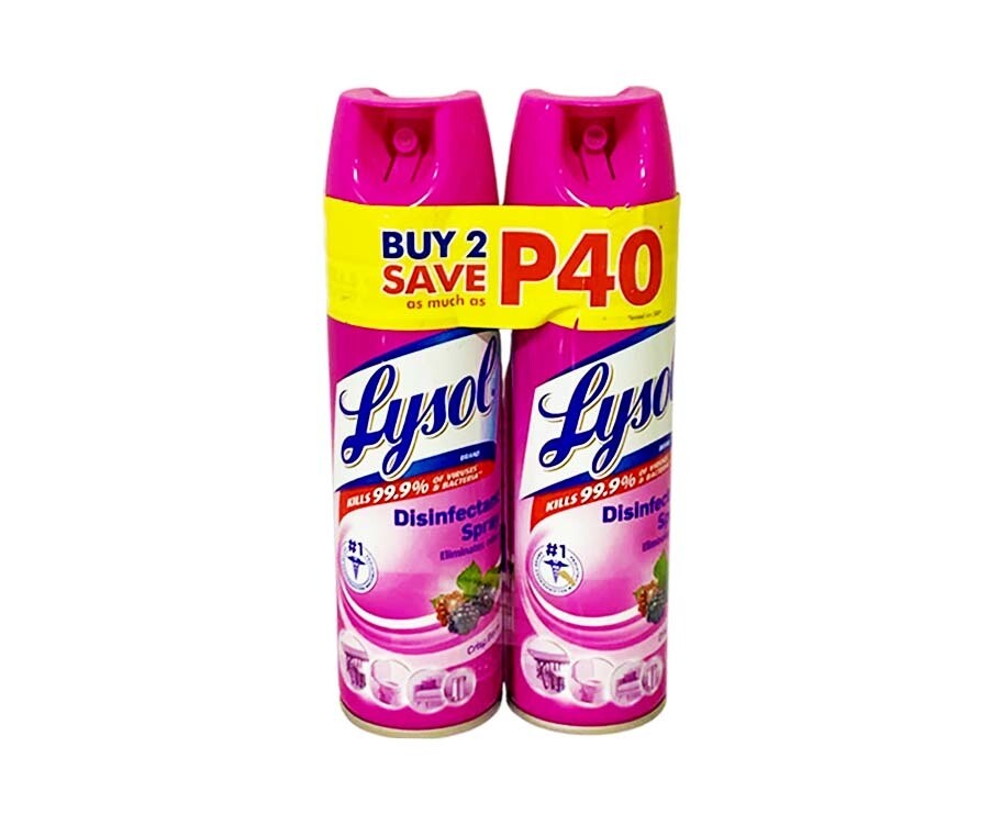 Lysol Brand Disinfectant Spray Fresh Crisp Berry (2 Packs x 170g)