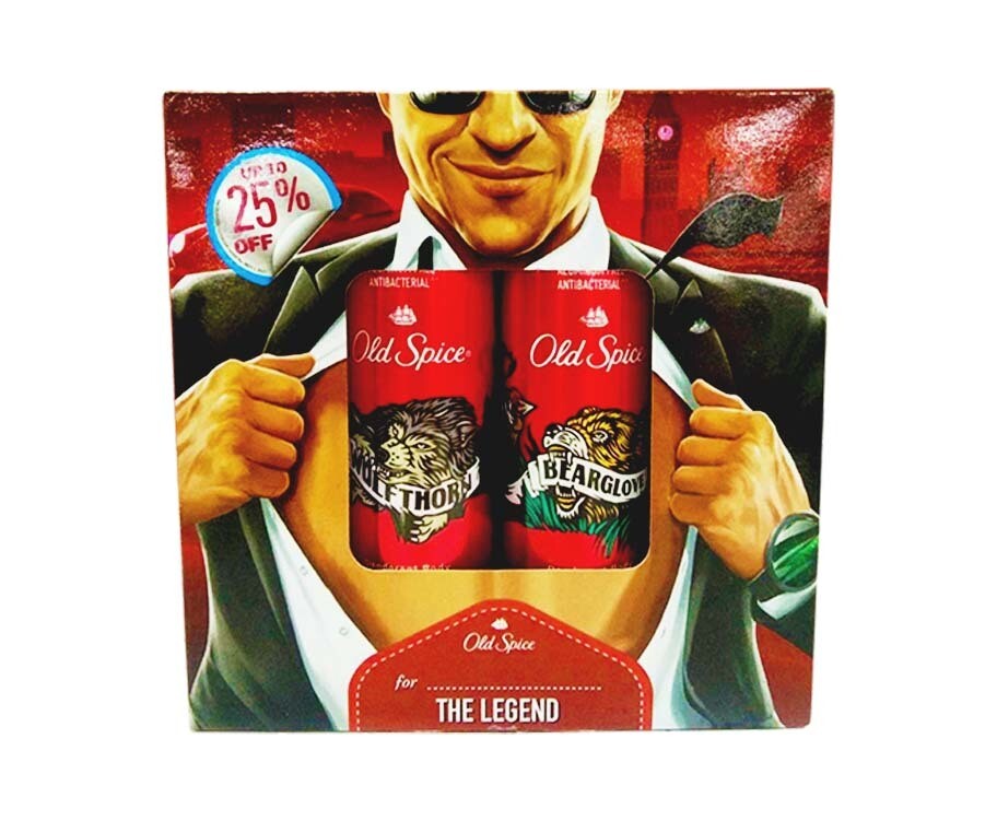 Old Spice Wolfthorn Deodorant Body Spray 106g + Old Spice Bearglove Deodorant Body Spray 106g
