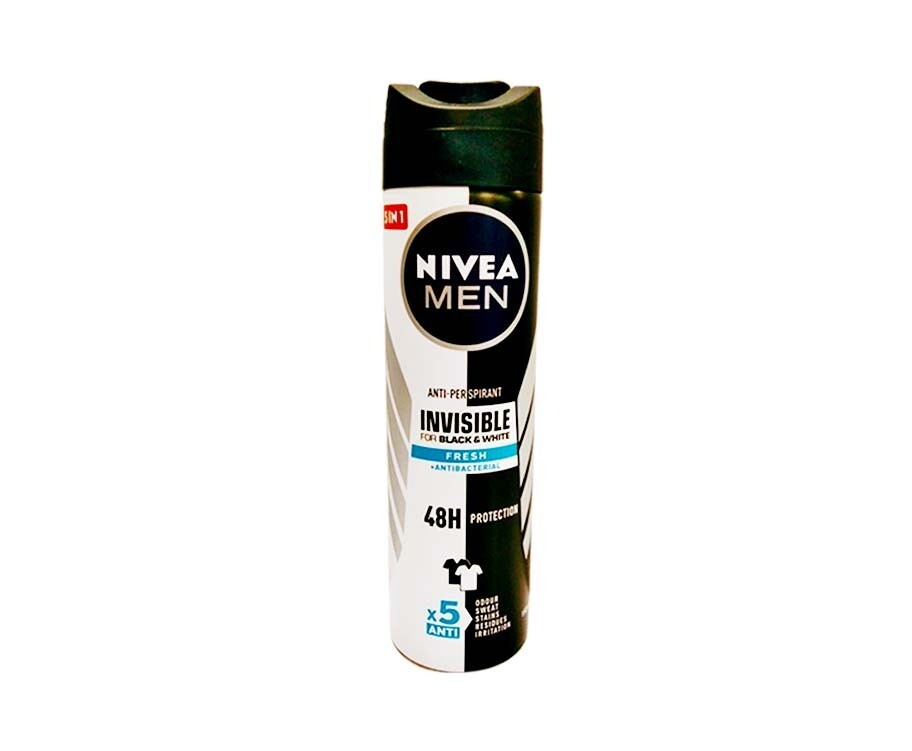 Nivea Men Anti-Perspirant Invisible For Black &amp; White Fresh + Anti-Bacterial 50mL