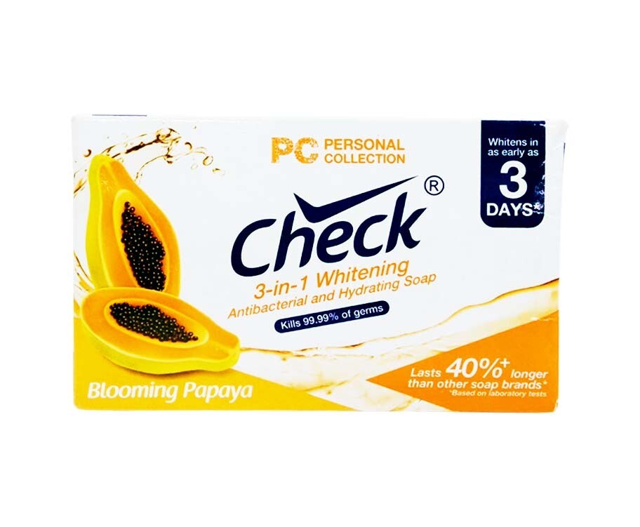 Personal Collection Check 3-in-1 Whitening Antibacterial And Hydrating Soap Blooming Papaya 135g