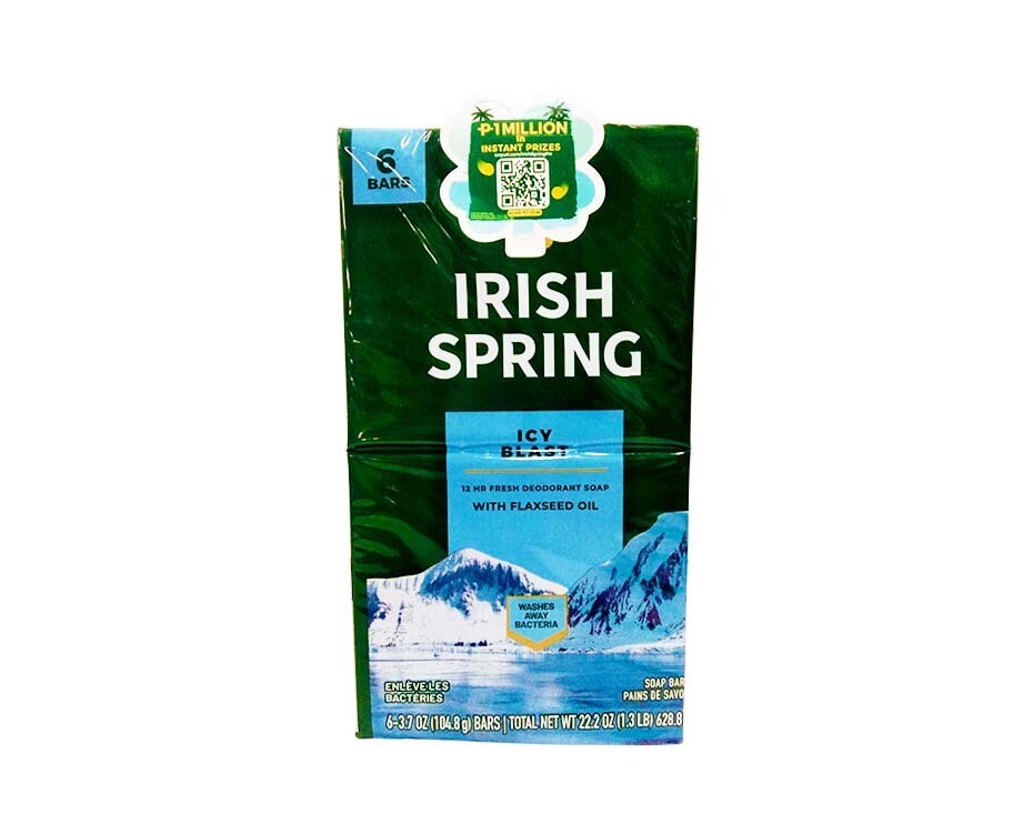 Irish Spring Icy Blast with Flaxseed Oil (6 Bars x 104.8g)