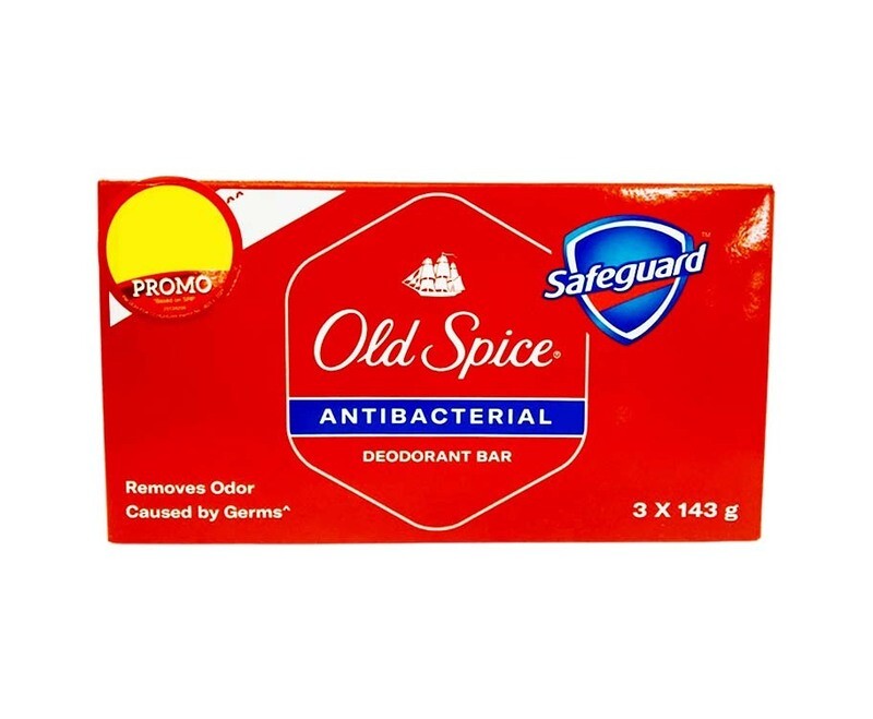 Old Spice Antibacterial Deodorant Bar (3 Bars x 143g)