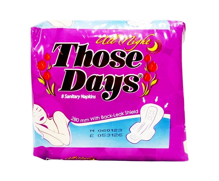 Those Days All Night 8 Sanitary Napkins 280mm with Black-Leak Shield