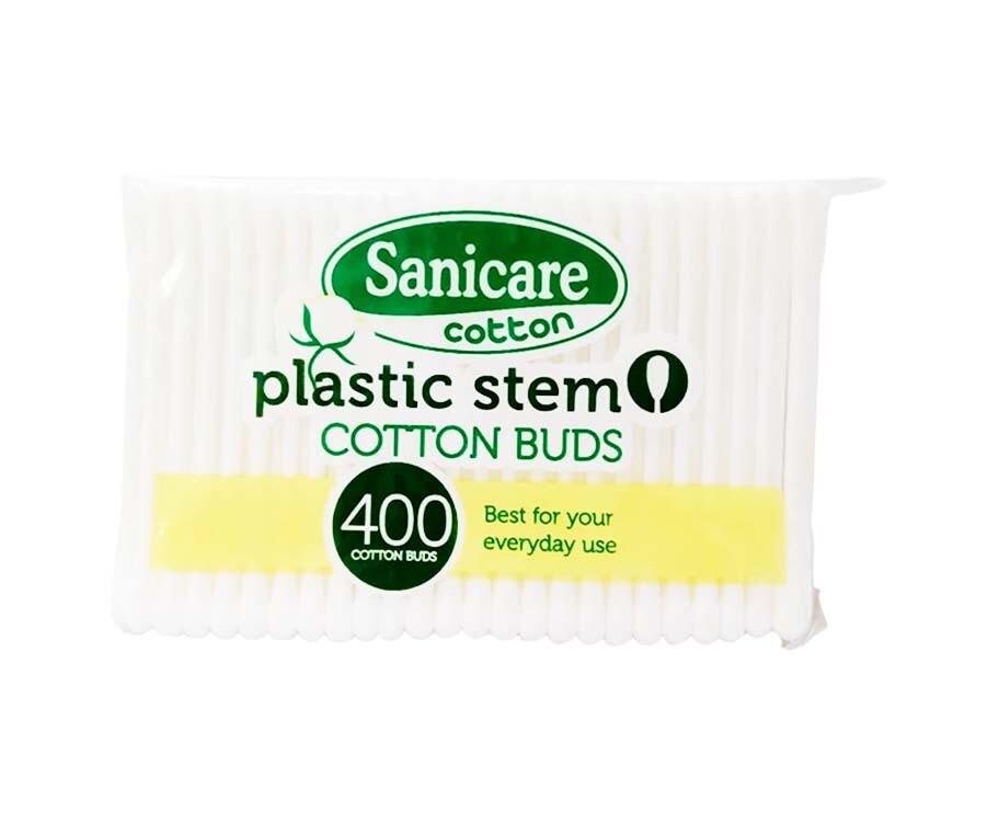 Sanicare Plastic Stem Cotton Buds 400 Cotton Buds