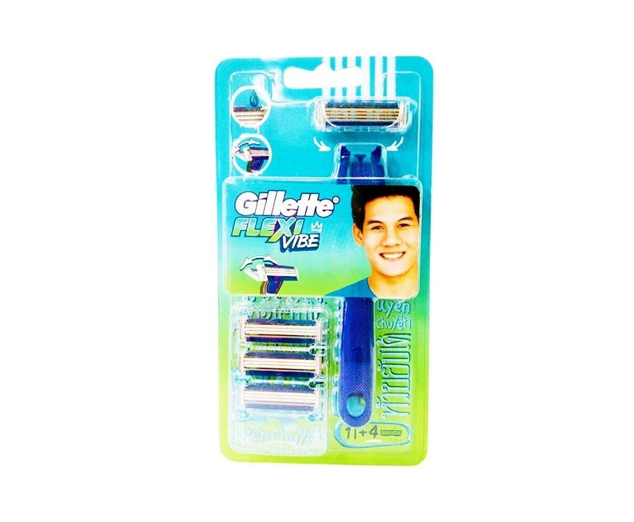 Gillette Flexi Vibe 1 Razor + 4 Cartridges