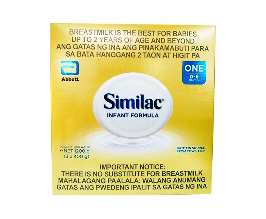 Abbott Similac Infant Formula One 0-6 Months (3 Packs x 400g) 1200g
