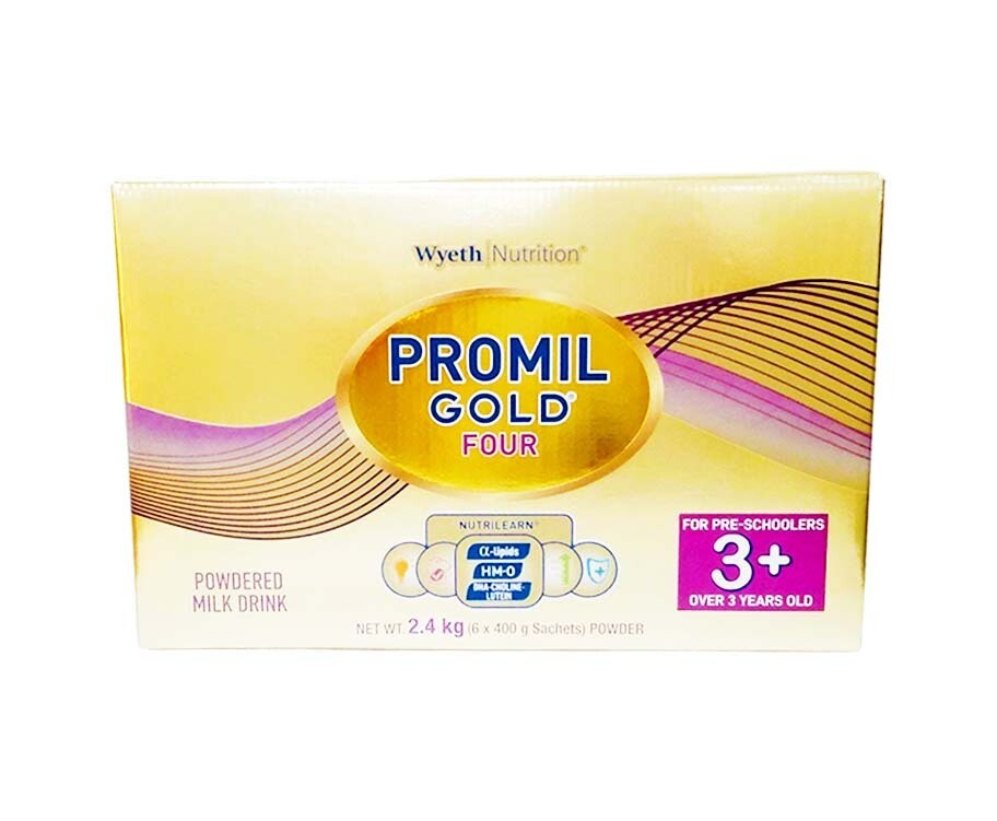Wyeth Nutrition Promil Gold Four Powdered Milk Drink For Pre-Schoolers 3+ Over 3 Years Old (6 Packs x 400g) 2.4kg