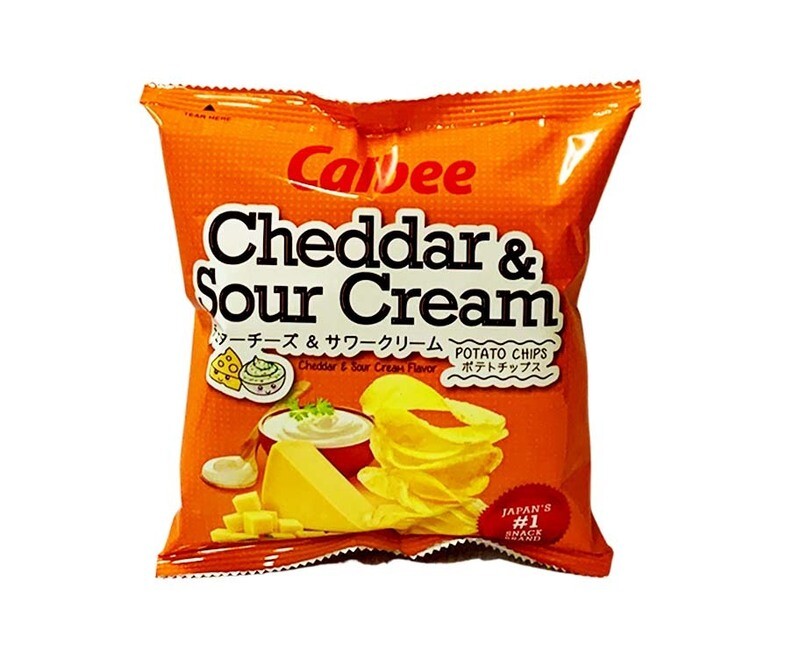 Calbee Cheddar &amp; Sour Cream Flavor Potato Chips 28g