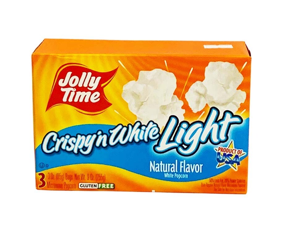 Jolly Time Crispy &#39;n White Light Natural Flavor White Popcorn (3 Bags x 85g) 255g