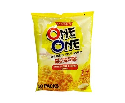 Bakemate One One Japanese Rice Snack Sweet Corn Cheese Flavor 10 Packs