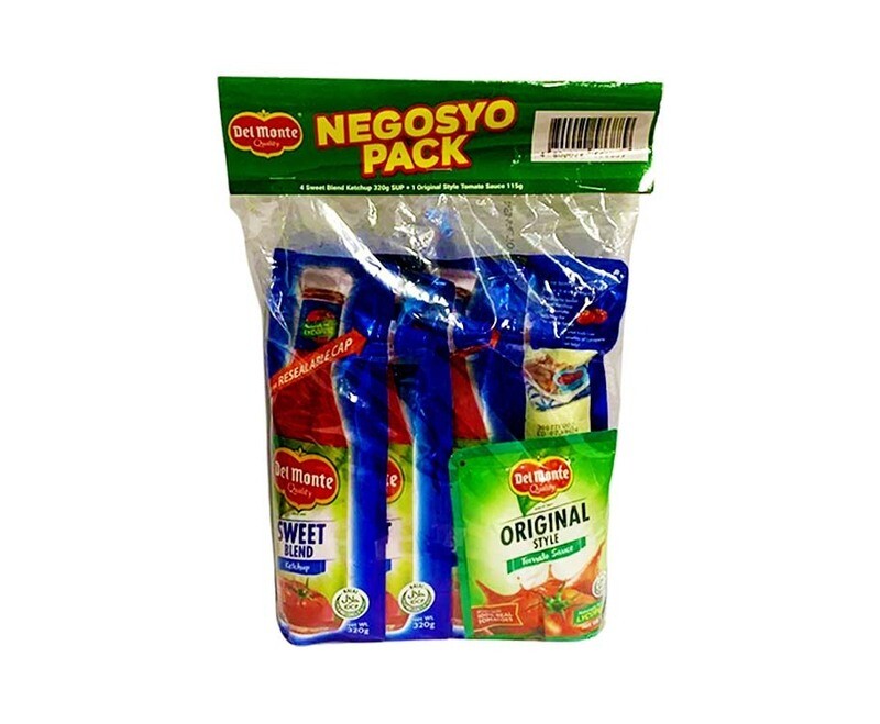 Del Monte Sweet Blend Ketchup (4 Packs x 320g) + Del Monte Original Style Tomato Sauce 115g