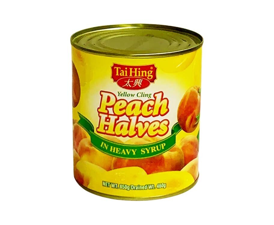 Tai Hing Yellow Cling Peach Halves in Heavy Syrup 850g