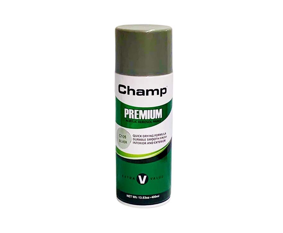Champ Premium Acrylic Aerosol Paint C106 Silver 400mL