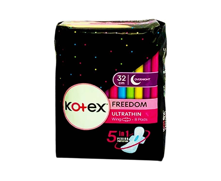 Kotex Freedom Ultrathin Wing Overnight 8 Pads
