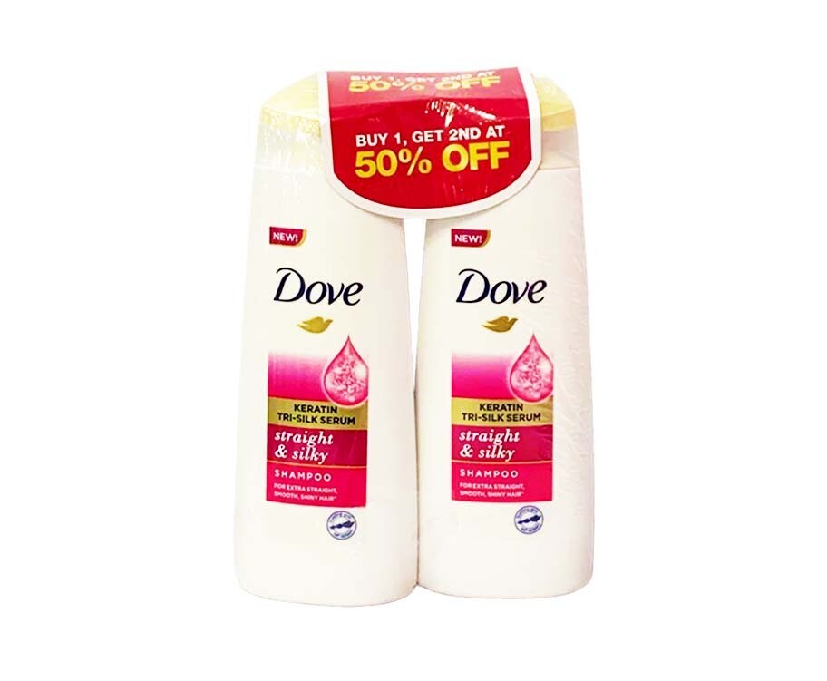 Dove Keratin Tri-Silk Serum Straight &amp; Silky Shampoo (2 Packs x 170mL)
