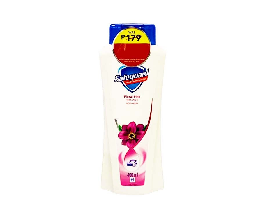 Safeguard Family Germ Protection Floral Pink with Aloe Body Wash 400mL