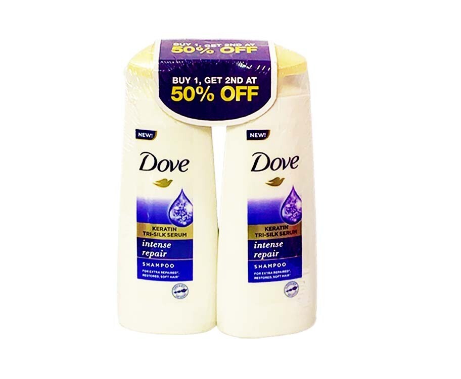 Dove Keratin Tri-Silk Serum Intense Repair Shampoo (2 Packs x 170mL)