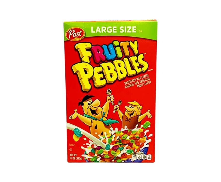 Post Fruity Pebbles Sweetened Rice Cereal Large Size 425g