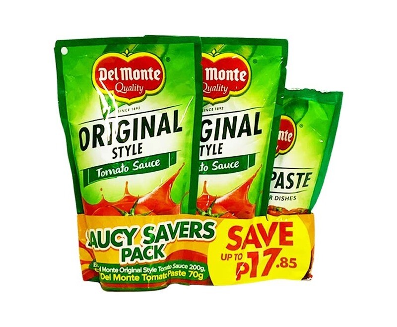 Del Monte Original Style Tomato Sauce (2 Packs x 200g) + Del Monte Tomato Paste 70g