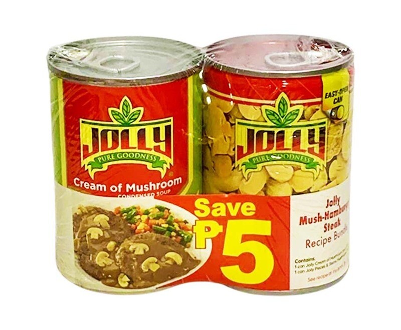 Jolly Cream of Mushroom Soup Condensed Soup 10.5oz + Jolly Pieces &amp; Stems Mushrooms 284g