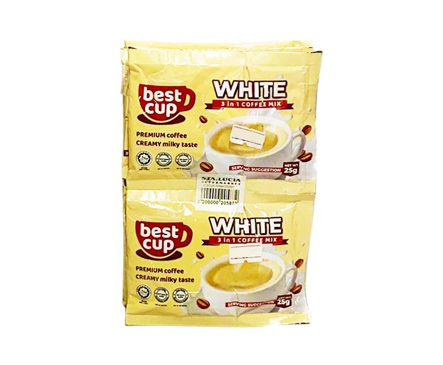 Best Cup White 3-in-1 Coffee Mix Premium Coffee Creamy Milky Taste (10+5 Packs x 25g)