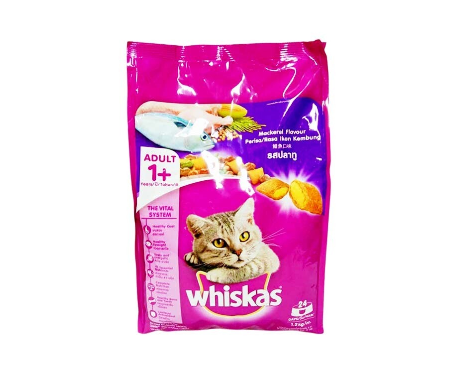 Whiskas Adult 1+ Mackerel Flavour 1.2kg