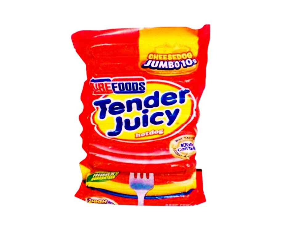 Purefoods Tender Juicy Hotdog Cheesedog Jumbo 10 Pieces 500g