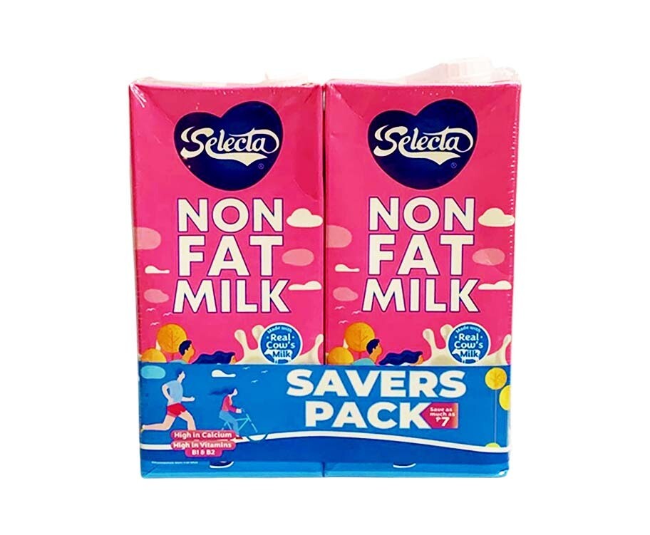 Selecta Non Fat Milk (2 Packs x 1L)