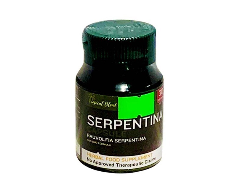 Tropical Blend Serpentina (Rauvolfia Serpentina) Herbal Food Supplement 30 Capsules