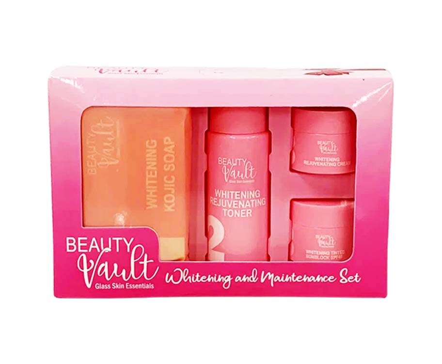 Beauty Vault Whitening and Maintenance Set (Kojic Soap, Toner, Rejuvenating Cream, Sunblock)