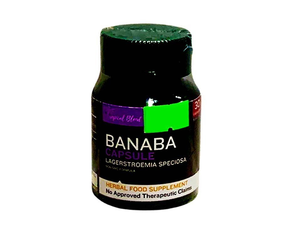 Tropical Blend Banaba (Lagerstroemia Speciosa) Herbal Food Supplement 30 Capsules