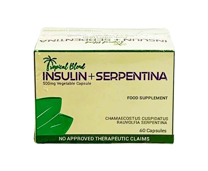 Tropical Blend Insulin + Serpentina Food Supplement 500mg Vegetable Capsule 60 Capsules