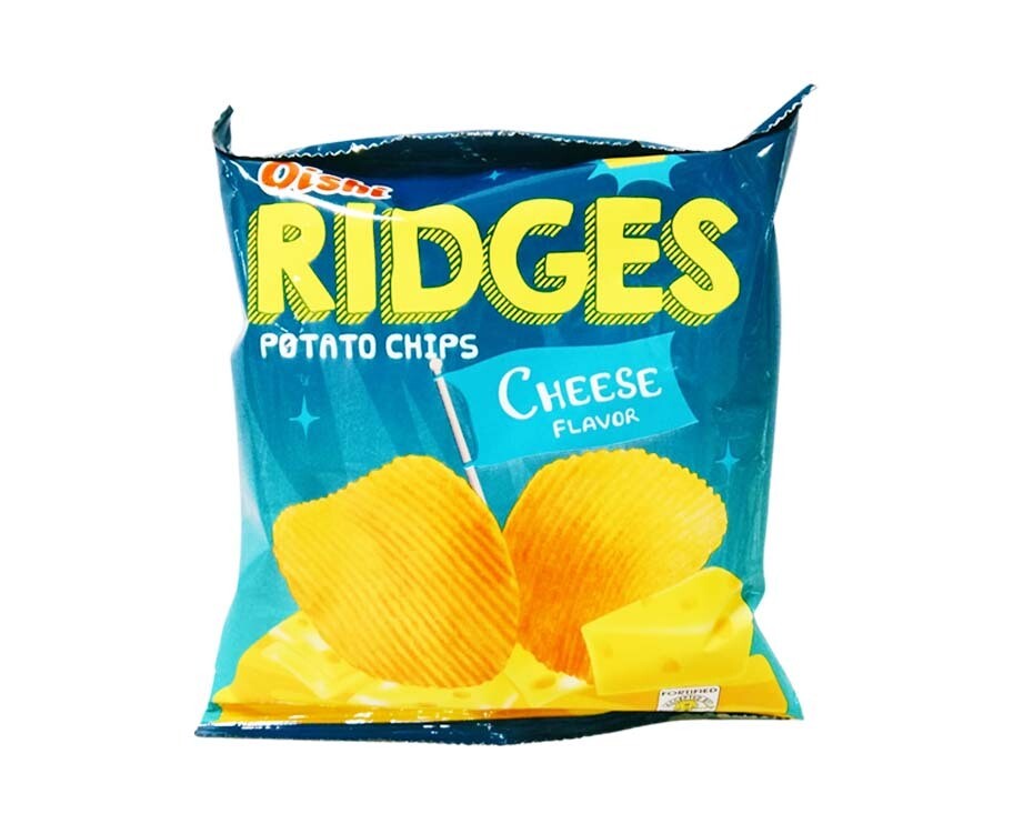 Oishi Ridges Potato Chips Cheese Flavor 22g